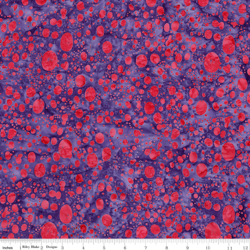 Splatter Batiks Splash of Grenadine hand-dyed batik quilting fabric by Riley Blake Designs, deep red cotton batik, sold by the yard