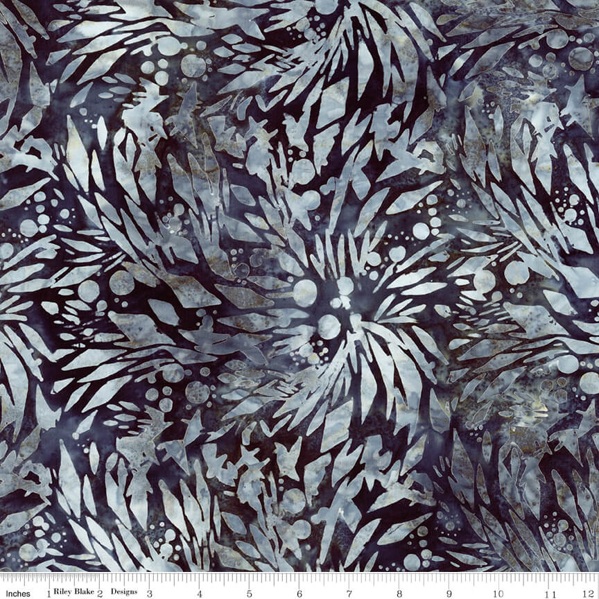 Riley Blake Splatter Batiks steel sapphire hand dyed batik by the yard