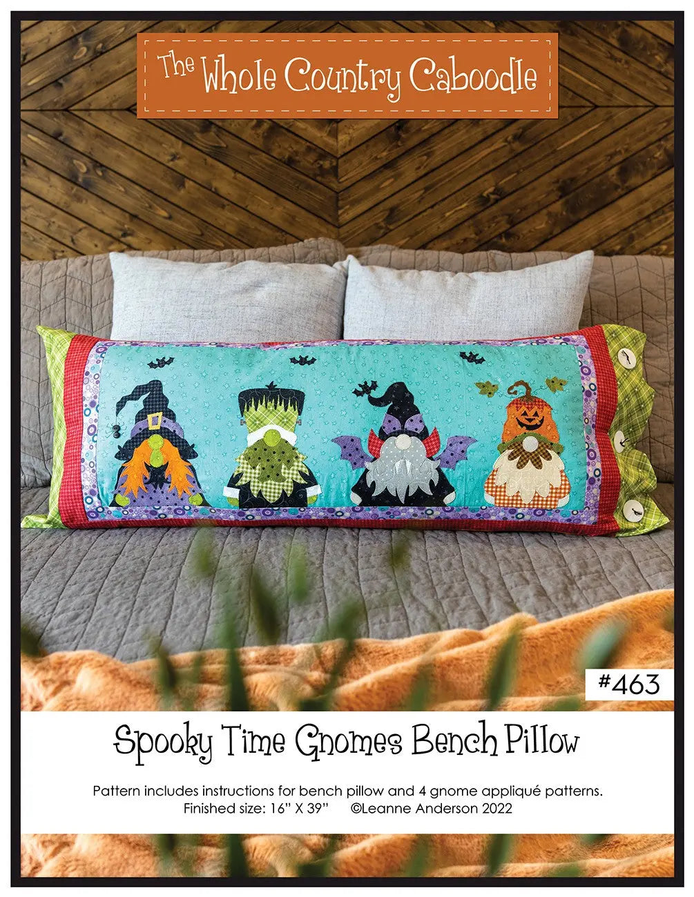 Spooky Time Gnomes Bench Pillow - Linda's Electric Quilters