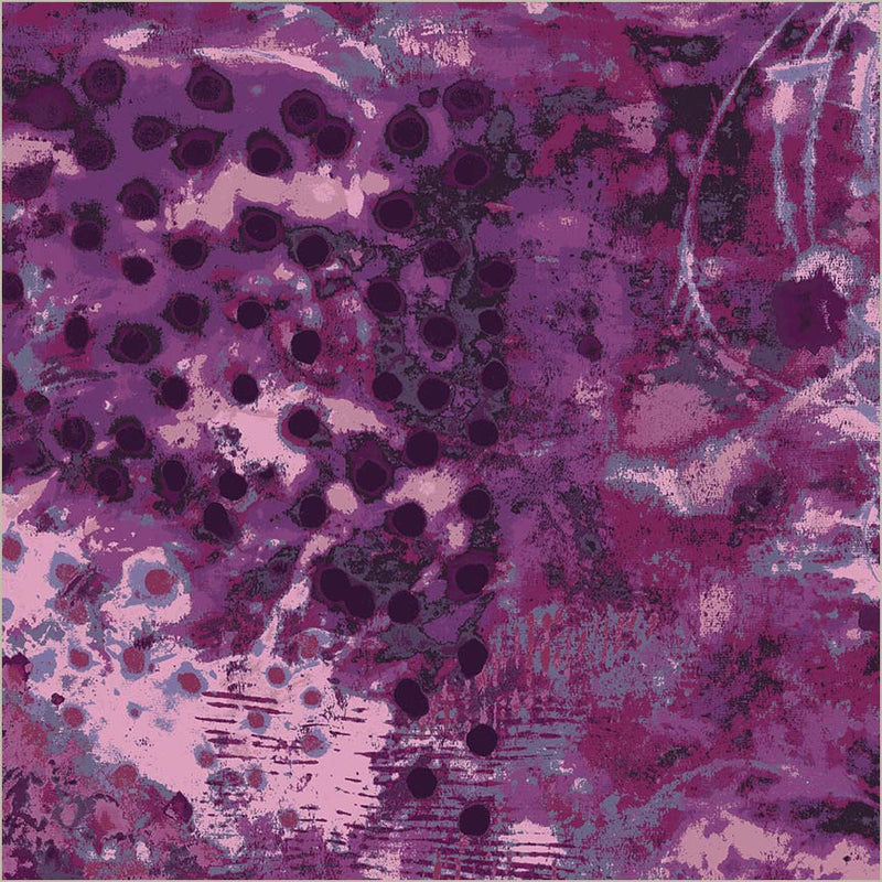 Spotted Graffiti Spring Lilac Cotton Wideback Fabric per yard