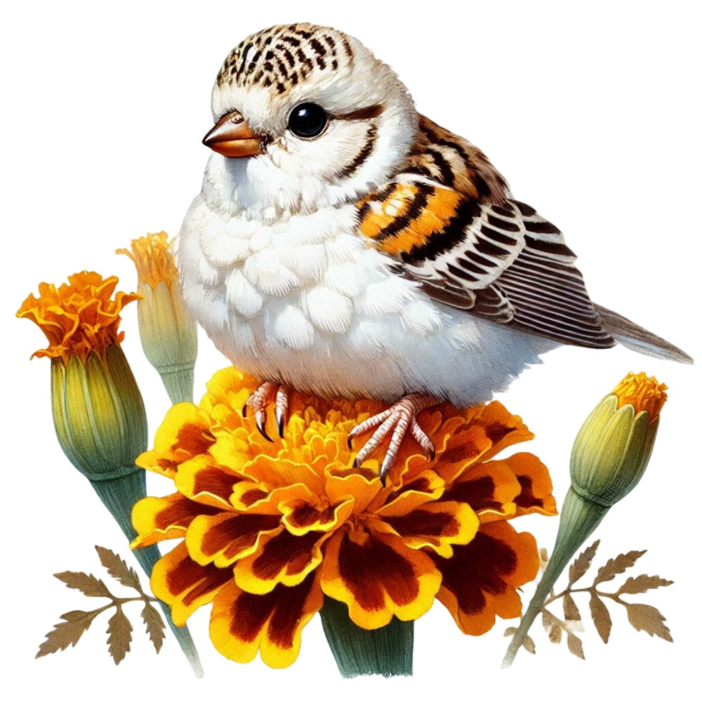 Spring Birds and Flowers Fabric Panel 9