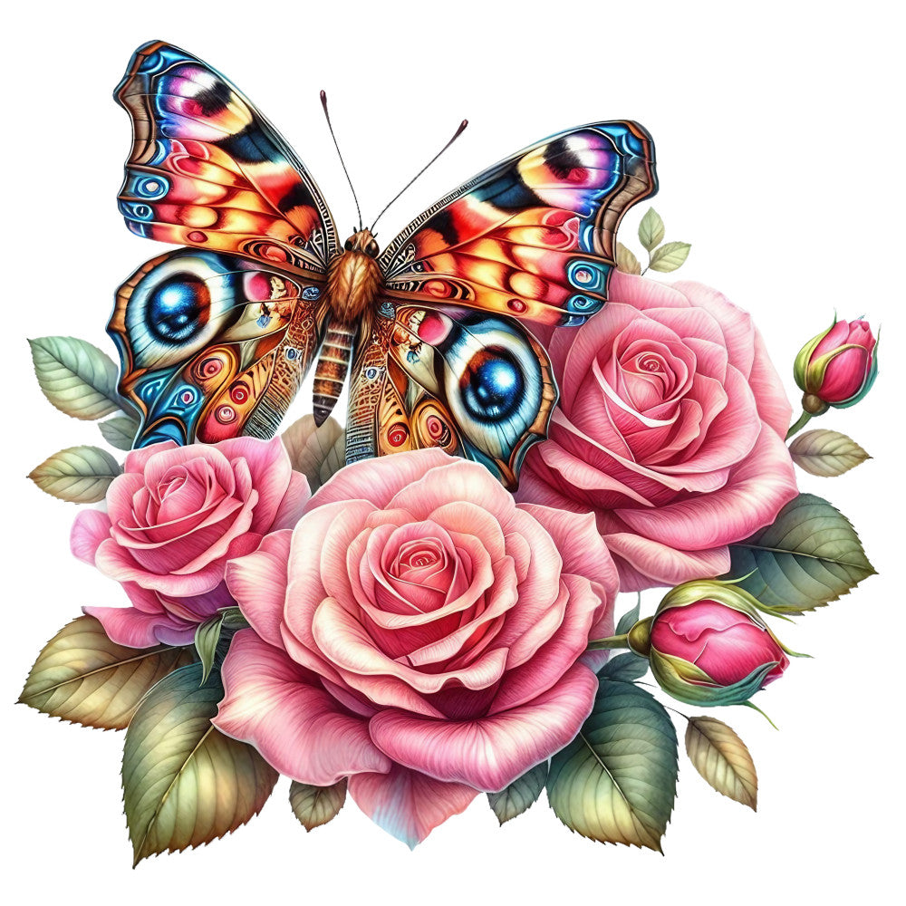 Spring Flowers and Butterflies Fabric Panel 38