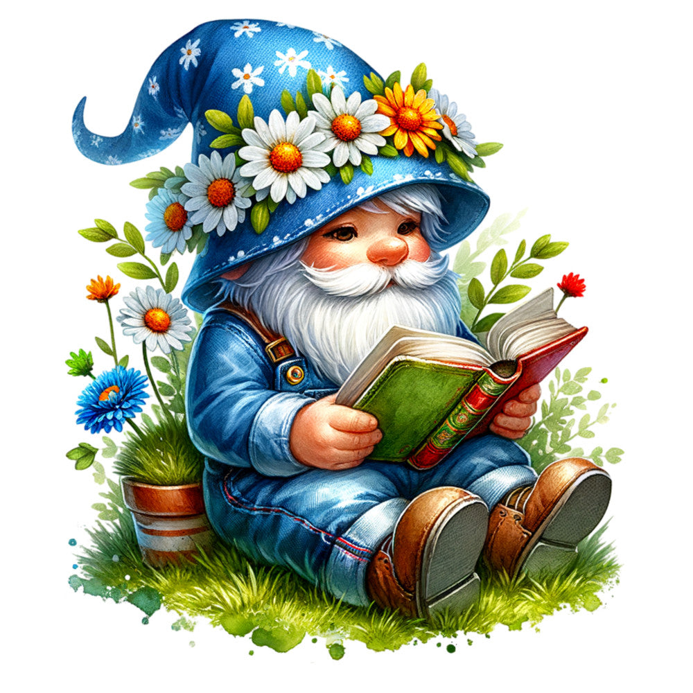 Spring Garden Gnome Fabric Panel 9