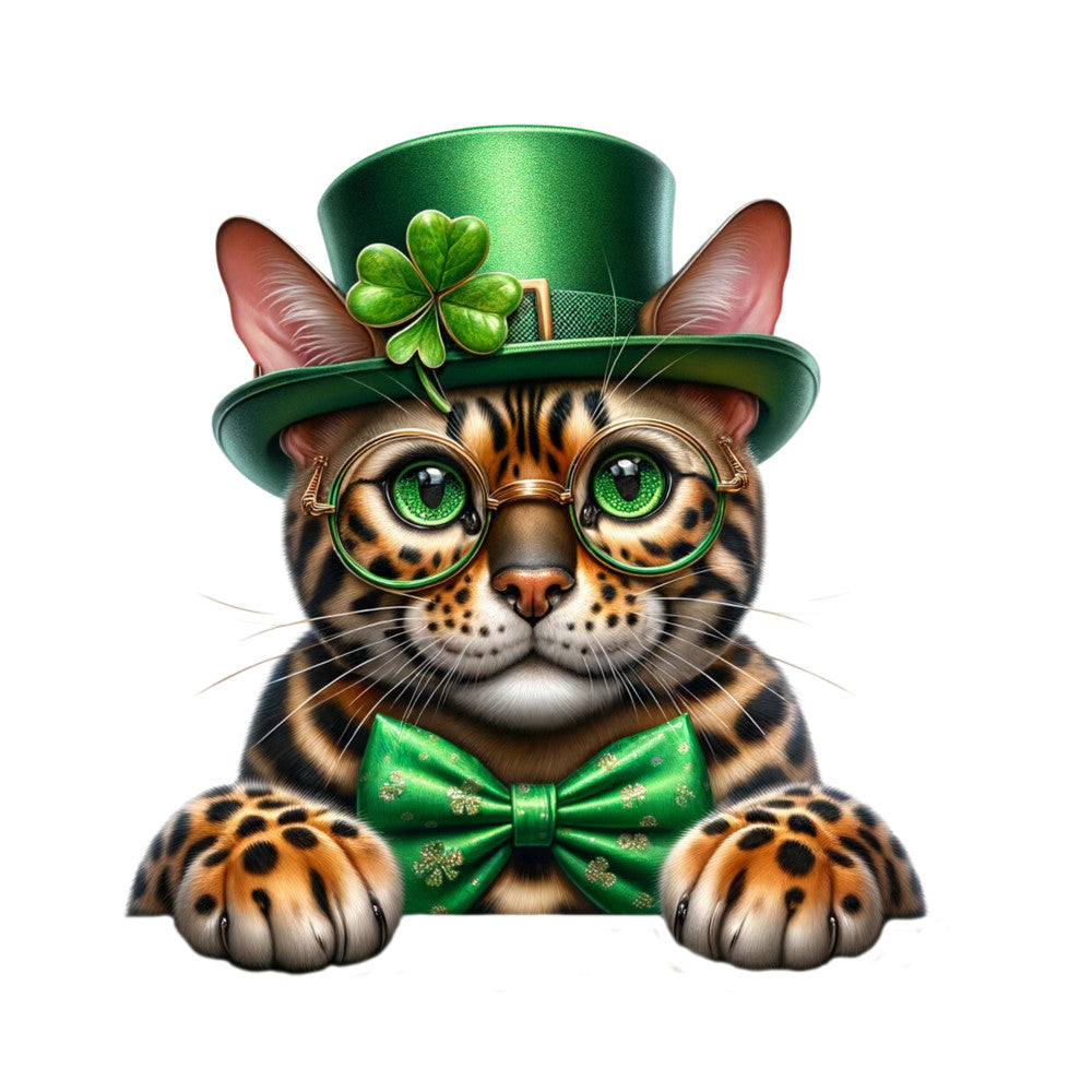 St Patricks Day Cat Fabric Panel 18 QuiltingFabricPanels