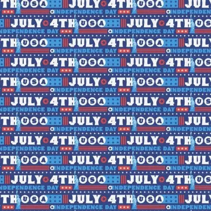 Star Spangled Summer July Fourth Words 43"/44" Fabric Per Yard PBS Fabrics