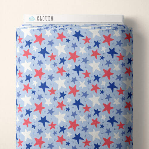 Stars, Stripes & Sun - Star Spangled - Blue 44" / 45" Fabric Per Yard
