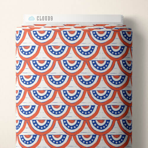 Stars, Stripes & Sun - Red White and Bunting 44" / 45" Fabric Per Yard