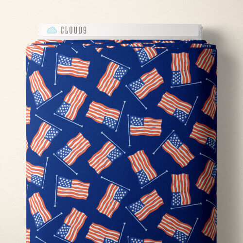 Stars, Stripes & Sun - Stars and Stripes - Navy 44" / 45" Fabric Per Yard