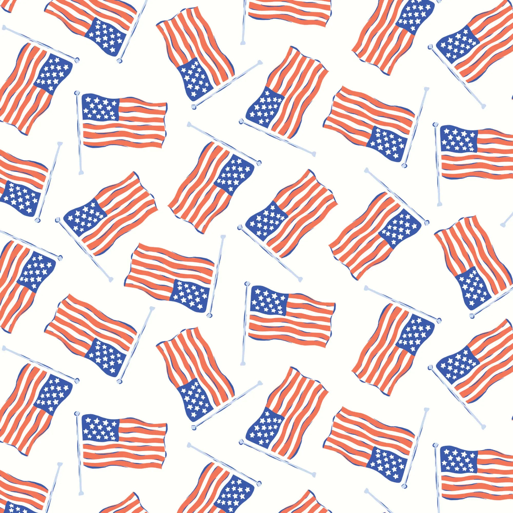 Stars, Stripes & Sun - Stars and Stripes - White 44" / 45" Fabric Per Yard The Fabric Company