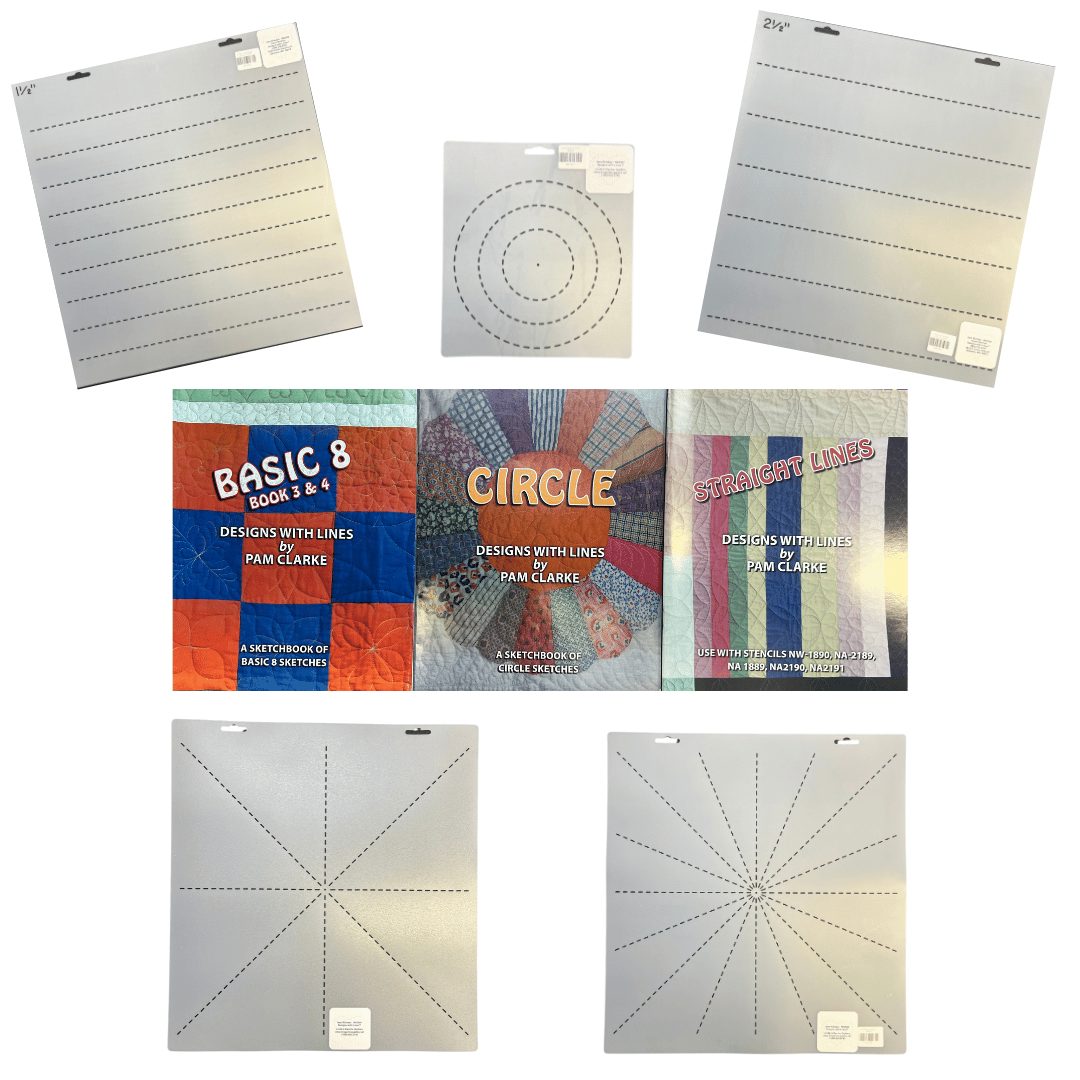Design With Line Stencil & Book Bundle - Linda's Electric Quilters