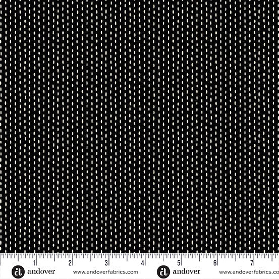 Stitch Line Black Nightfall 44 45 inch Cotton Fabric Andover Fabrics