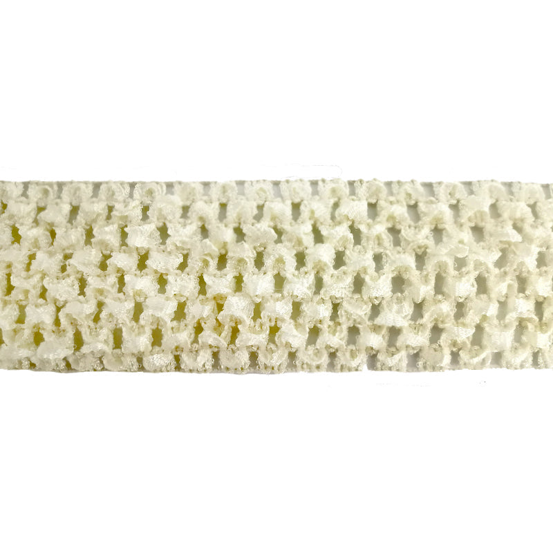 Stretch Crochet Trim 2” Wide x 5 Yards – Elastic Headband Lace Trim for Sewing, Crafts, DIY Hair Accessories
