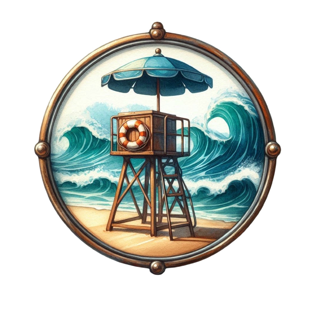 Summer Beach Round Fabric Panel 12