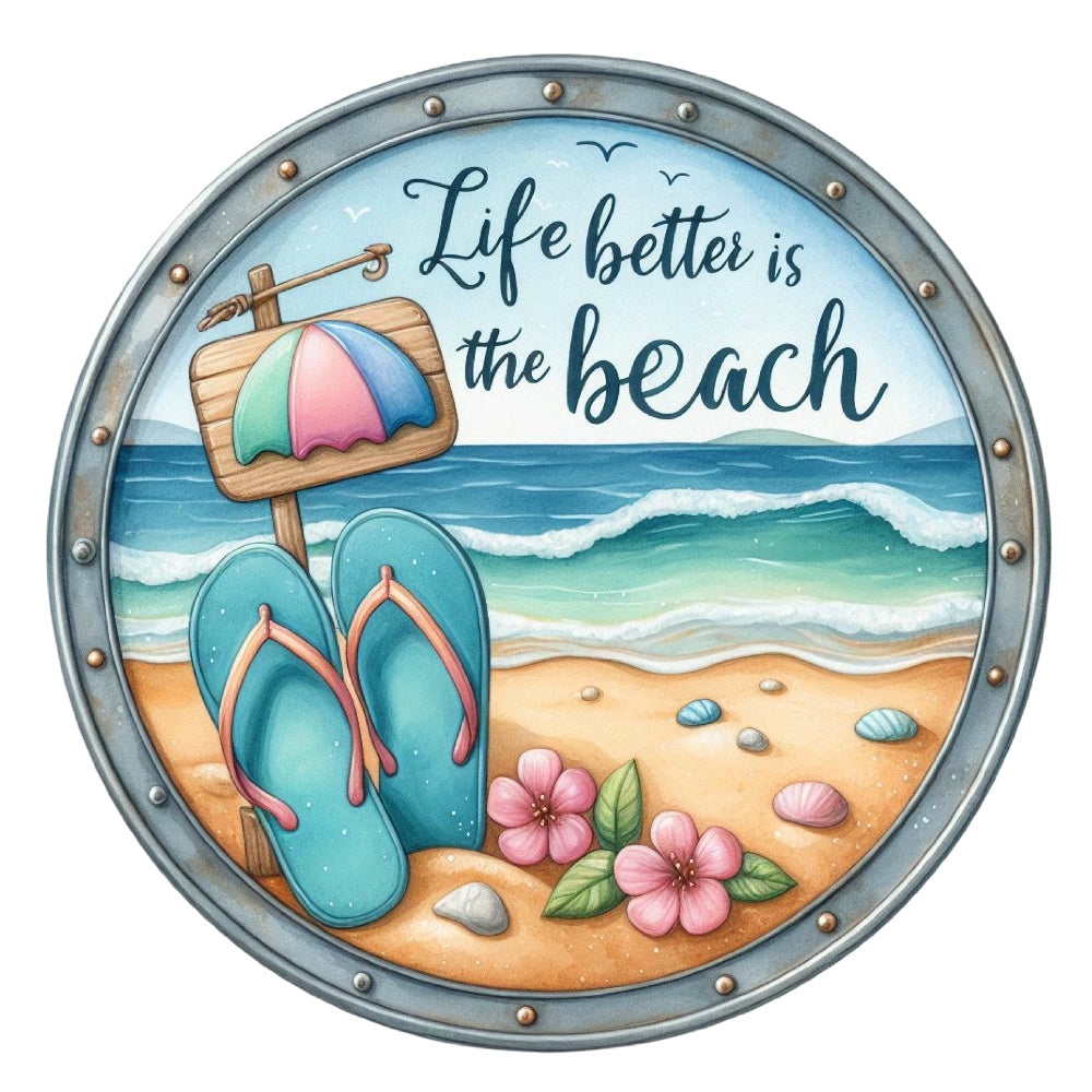 Summer Beach Round Fabric Panel 13