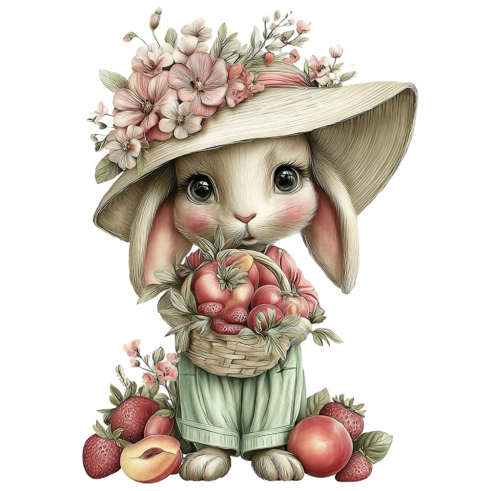 Summer Fruit Basket Animals Fabric Panel 26
