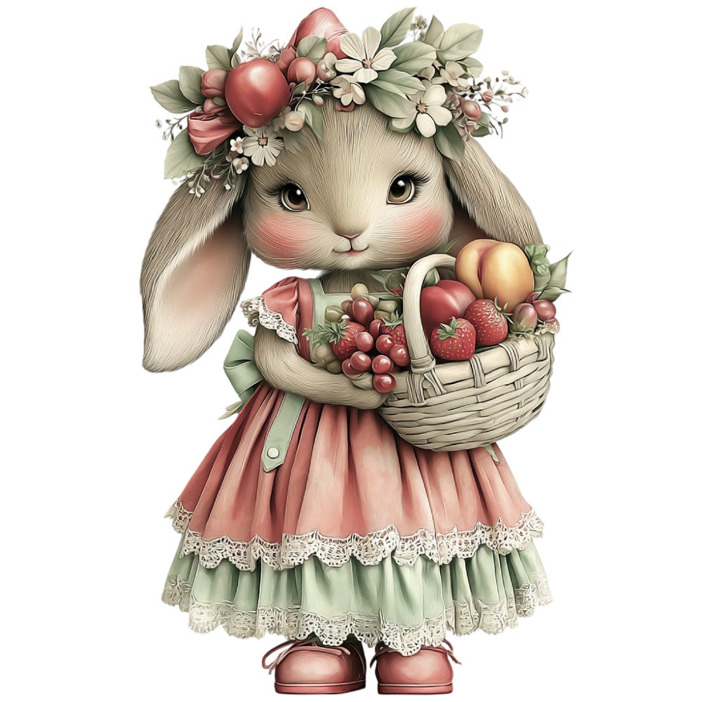 Summer Fruit Basket Animals Fabric Panel 33