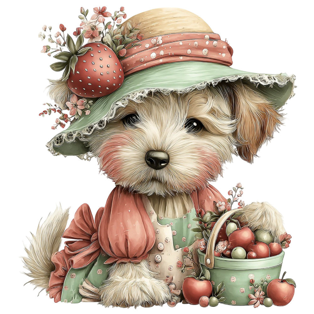 Summer Fruit Basket Animals Fabric Panel 9