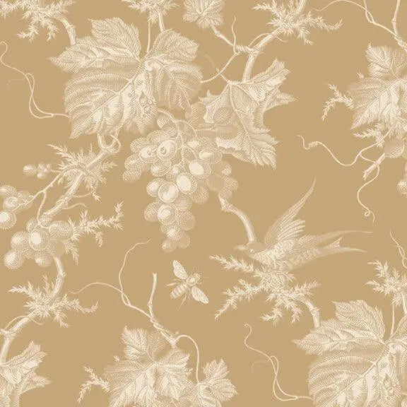 Summer House - Toile - Gold 44" / 45" Fabric Per Yard The Fabric Company