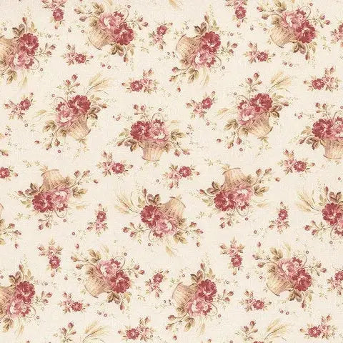 Summer House - Tossed Basket - Cream 44" / 45" Fabric Per Yard The Fabric Company