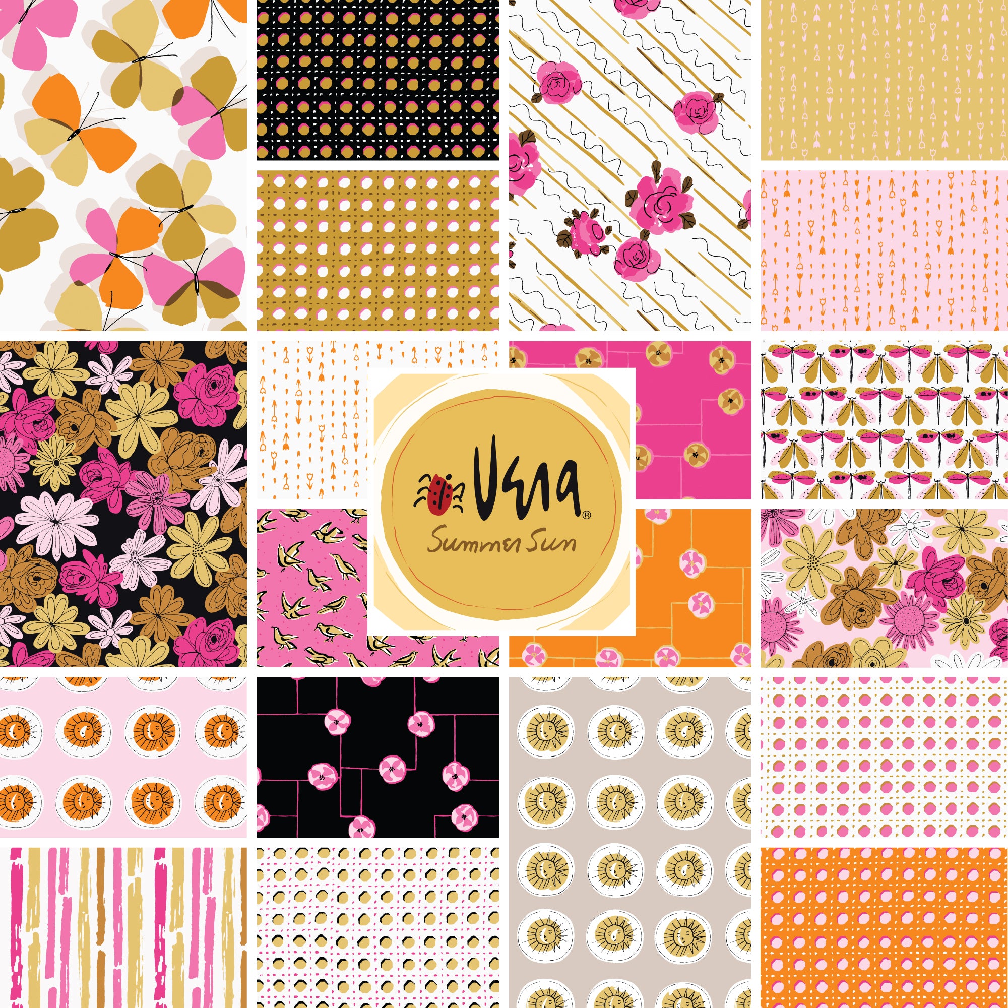 Summer Sun 5x5 Squares - 42 Pieces