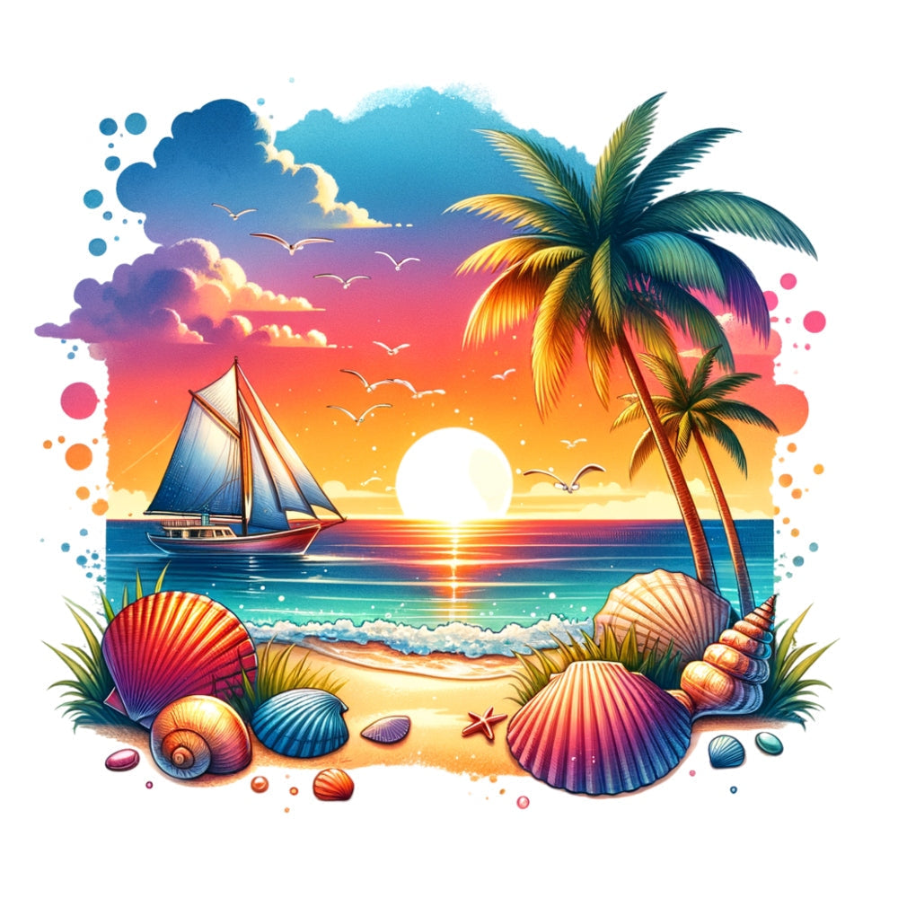Summer at the Beach Fabric Panel 7