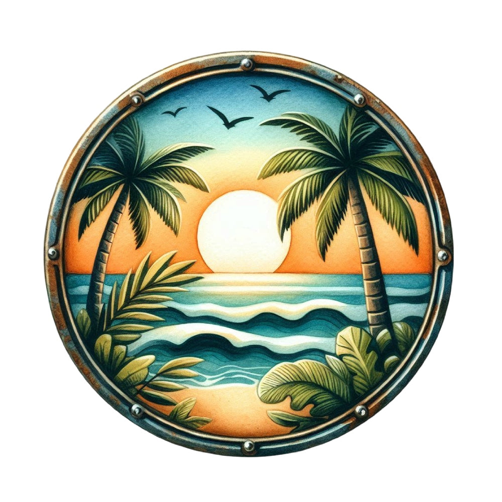Summer Beach Round Fabric Panel 8