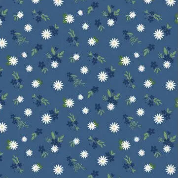 Summertime Daydream - Floral Mix - Blue 44" / 45" Fabric Per Yard The Fabric Company