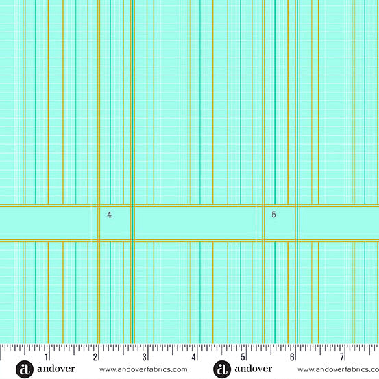 Sun Print 2026 Ledger Mint Cotton 44"/45" Fabric Per Yard