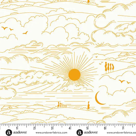 Sun Print Whisper Marigold Dwell 44"/45" Fabric Per Yard Andover Fabrics