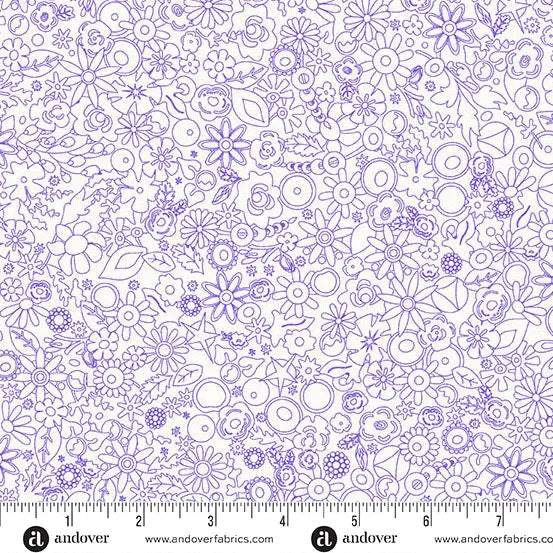 Sun Print Whisper Violet Woodland 44"/45" Fabric Per Yard Andover Fabrics