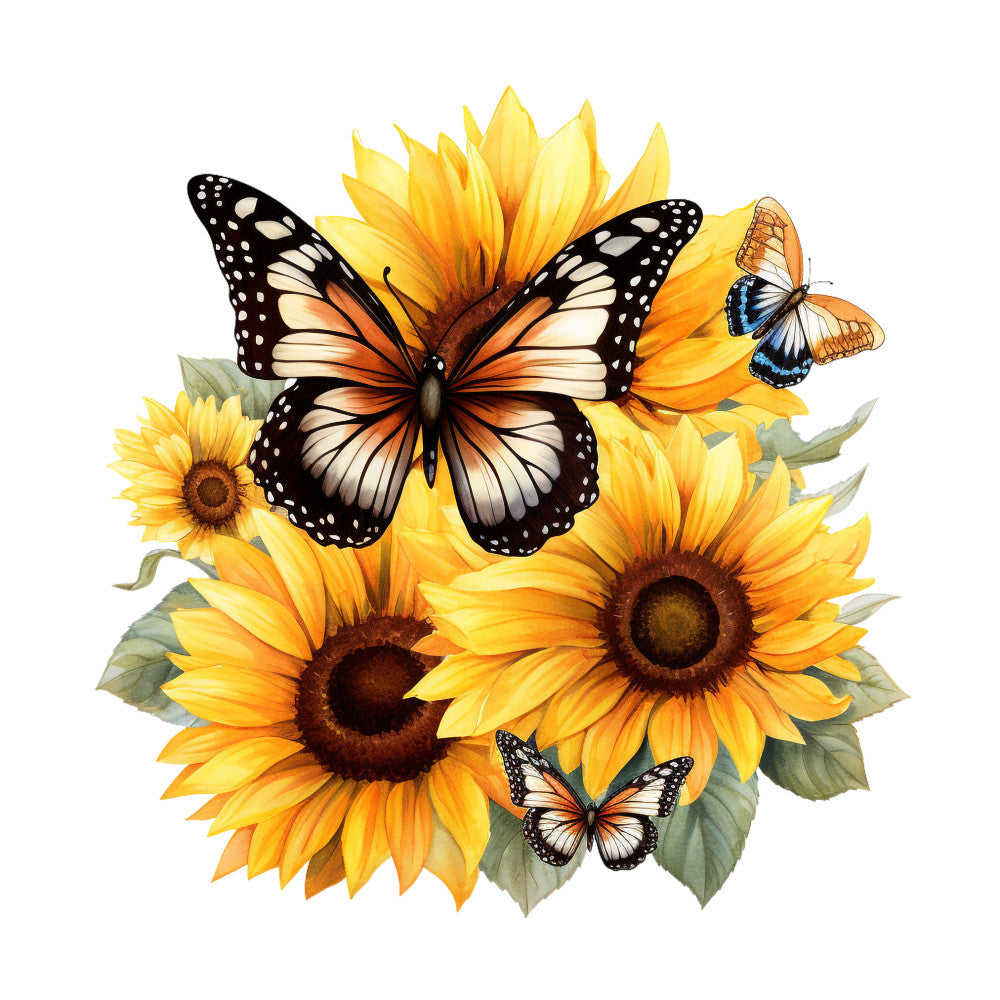 Sunflowers and Butterflies Fabric Panel 10 QuiltingFabricPanels