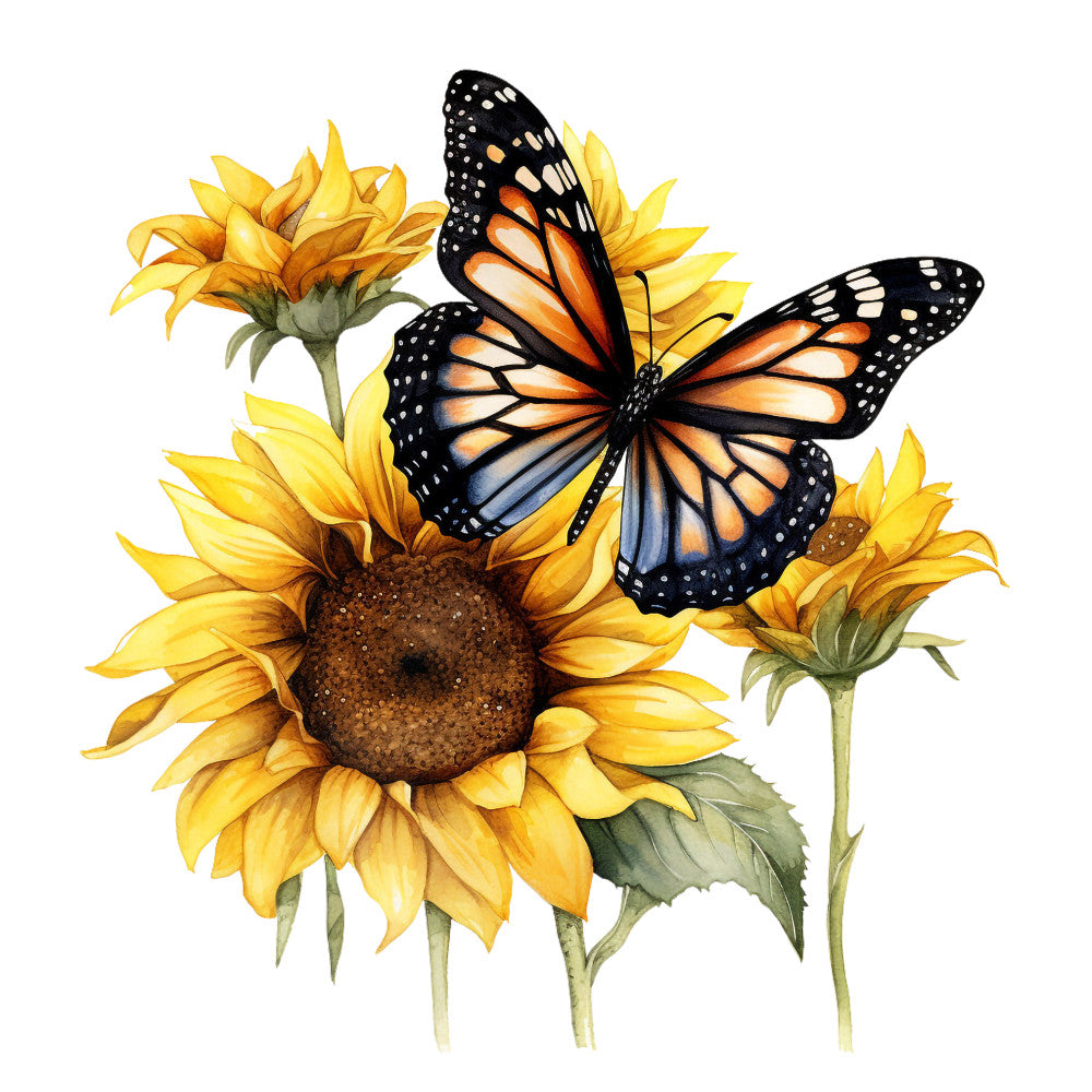 Sunflowers and Butterflies Fabric Panel 2 QuiltingFabricPanels
