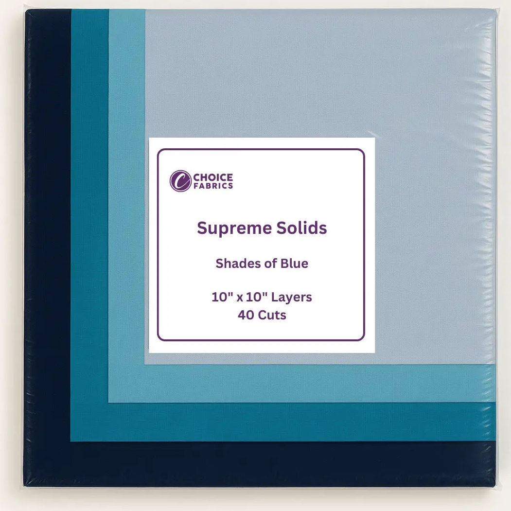 Blue Supreme Solids - 10x10 Layers - Shades of Blue [40 cuts]