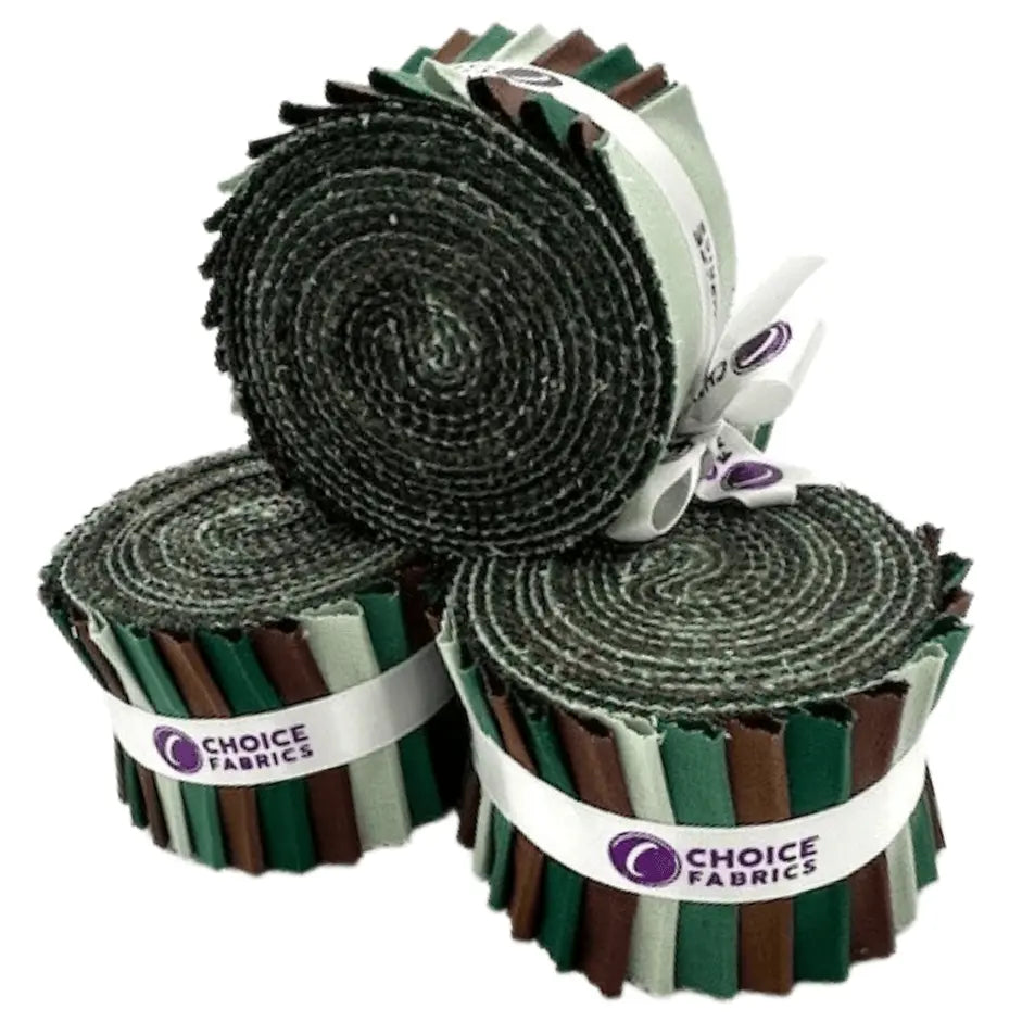 Green, Brown, White -  Supreme Solids - 2.5" Roll - Outdoors (20 cuts)