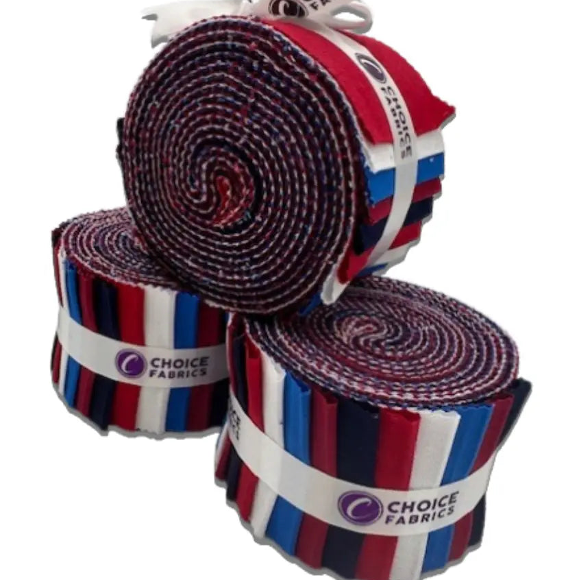 Blue, Black, Red, White - Supreme Solids - 2.5" Roll - Patriotic (20 cuts)