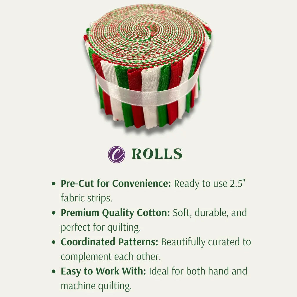 Green, Red, White - Supreme Solids - 2.5" Roll - Red/Green/White (20 cuts)