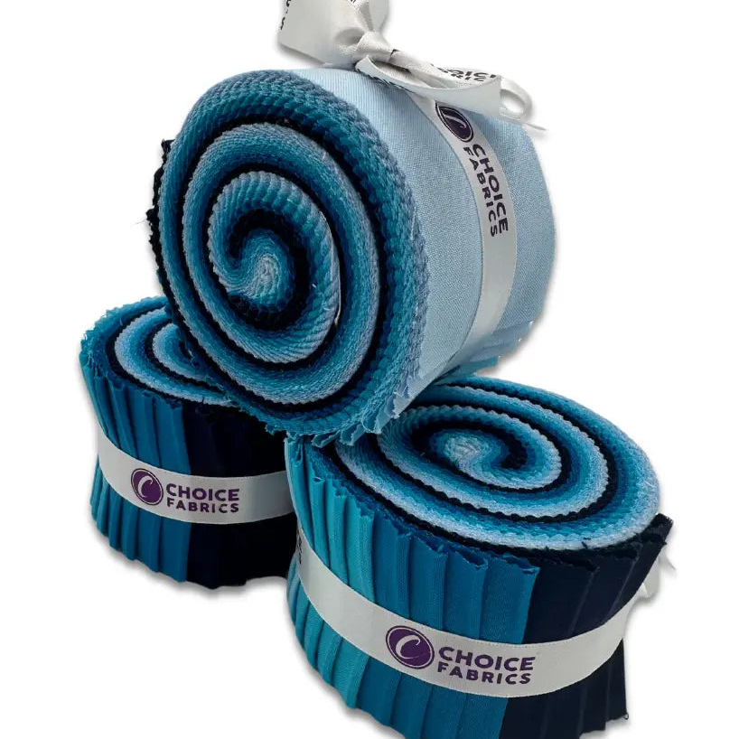 Blue Supreme Solids - 2.5" Roll - Shades of Blue (20 cuts)