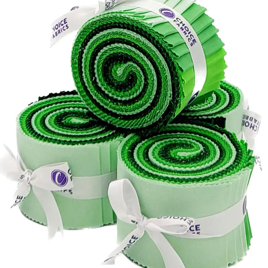 Green Supreme Solids - 2.5" Roll - Shades of Green (20 cuts)