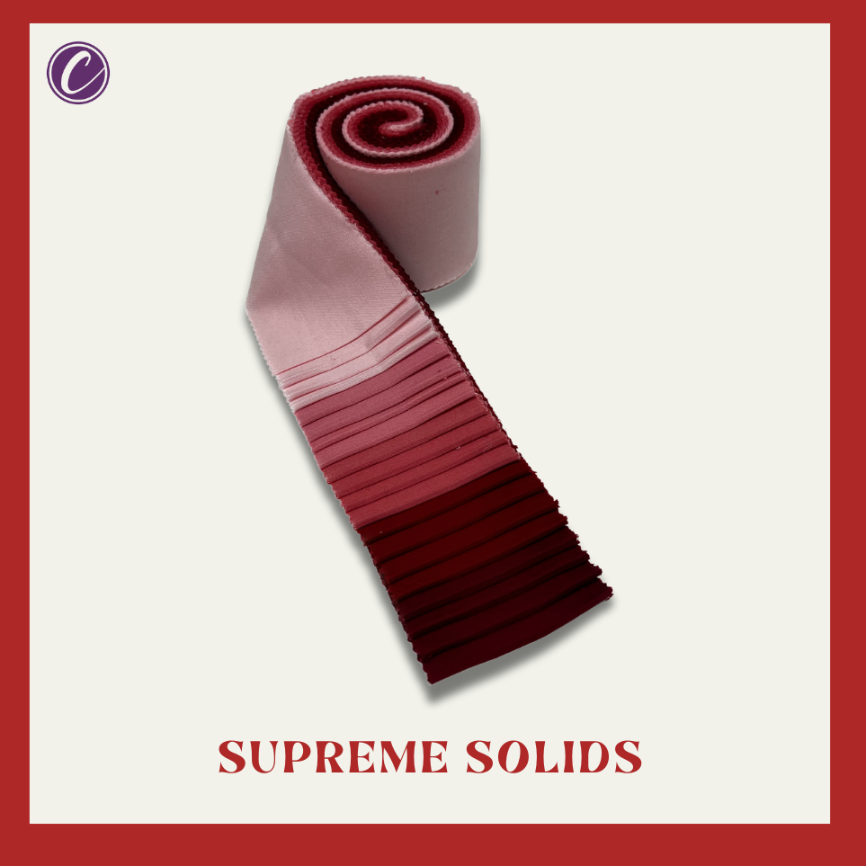 Pink, Red Supreme Solids - 2.5" Roll - Shades of Pink & Red (20 cuts)