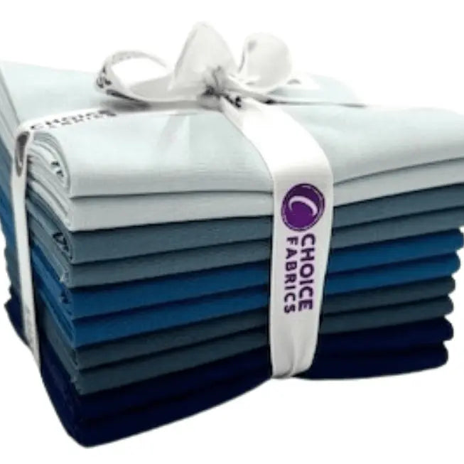 Blue Supreme Solids - Fat Quarter Bundle - 10 pack (Country Blues)