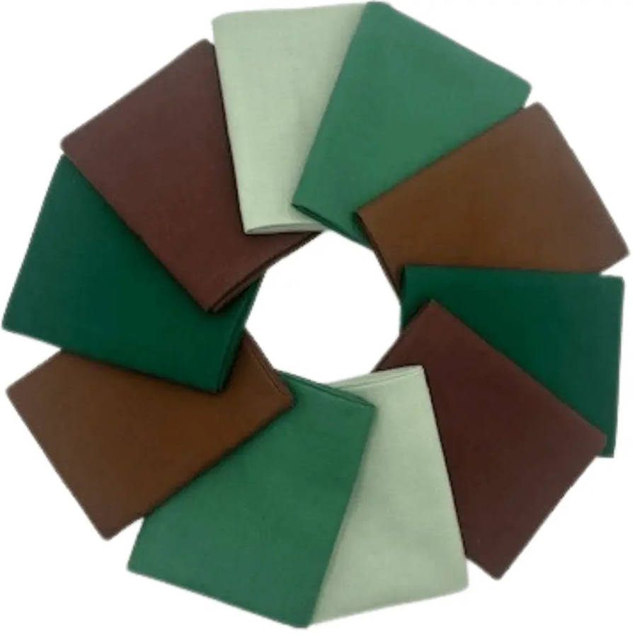 Green, Brown Supreme Solids - Fat Quarter Bundle - 10 pack (Outdoors)