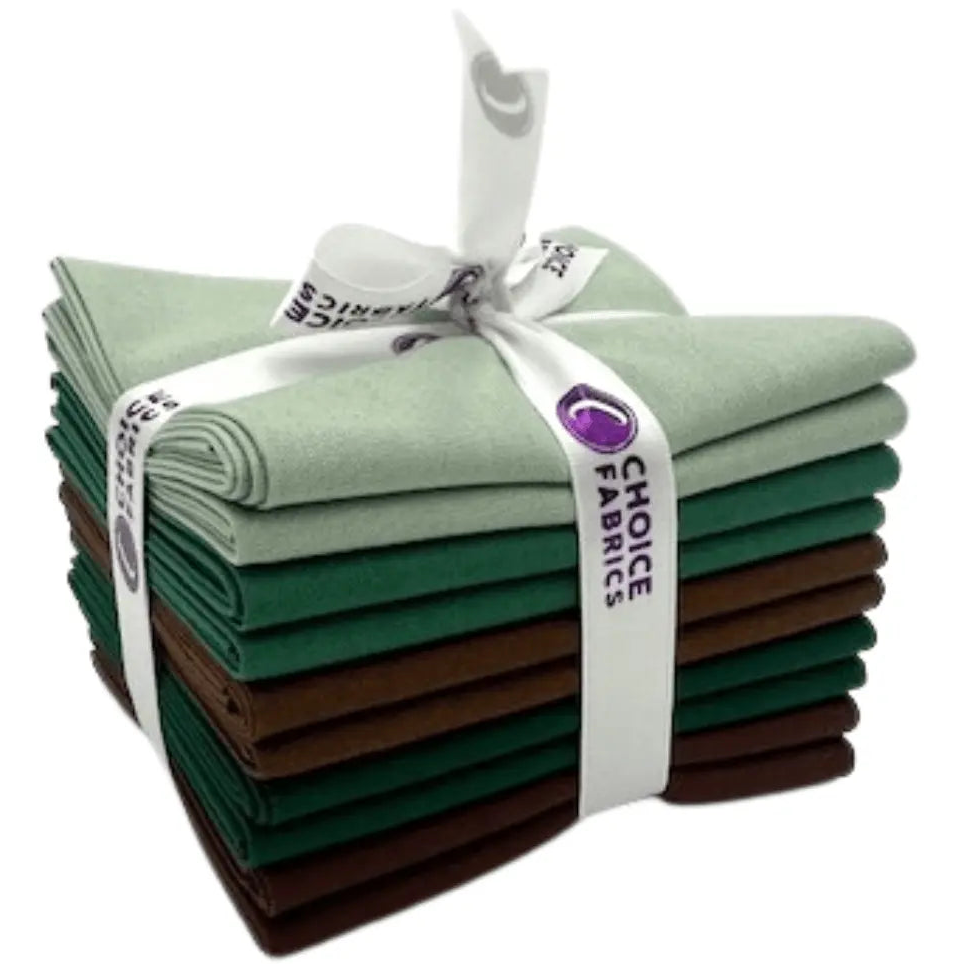 Green, Brown Supreme Solids - Fat Quarter Bundle - 10 pack (Outdoors)