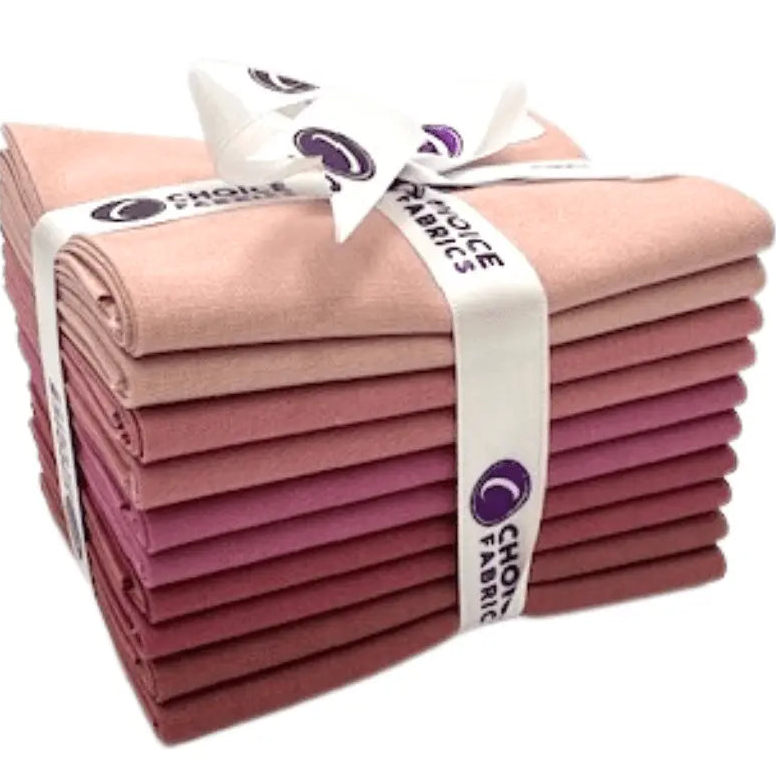 Pink Supreme Solids - Fat Quarter Bundle - 10 pack (Rustic Rose)