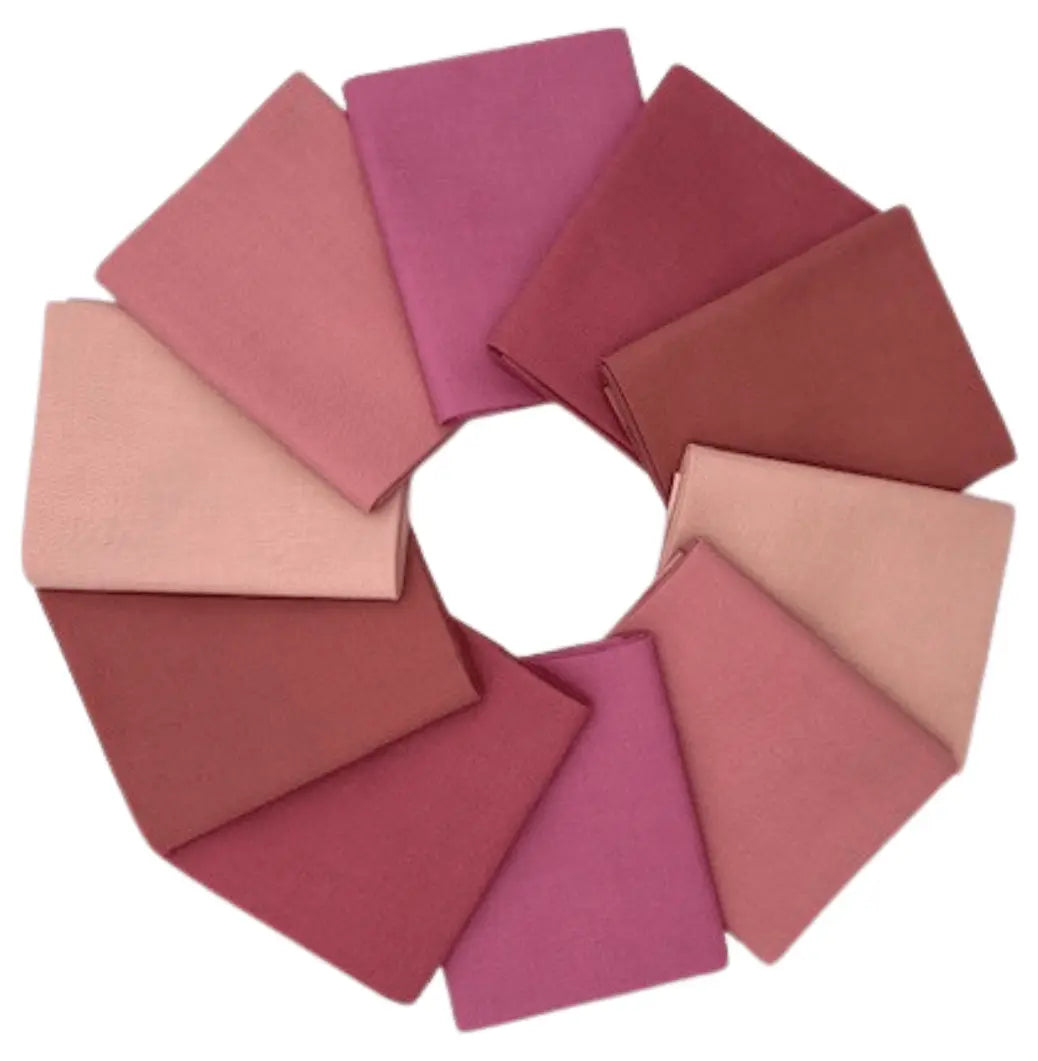 Supreme Solids - Fat Quarter Bundle - 10 pack (Rustic Rose) The Fabric Company
