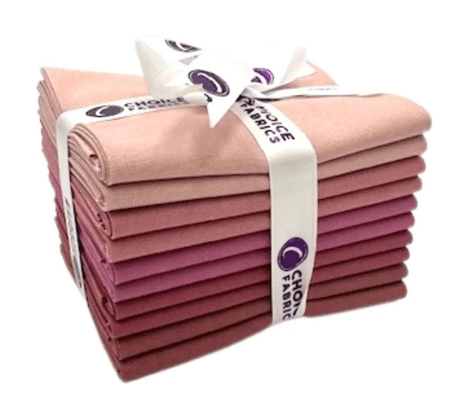 Supreme Solids - Fat Quarter Bundle - 10 pack (Rustic Rose) The Fabric Company