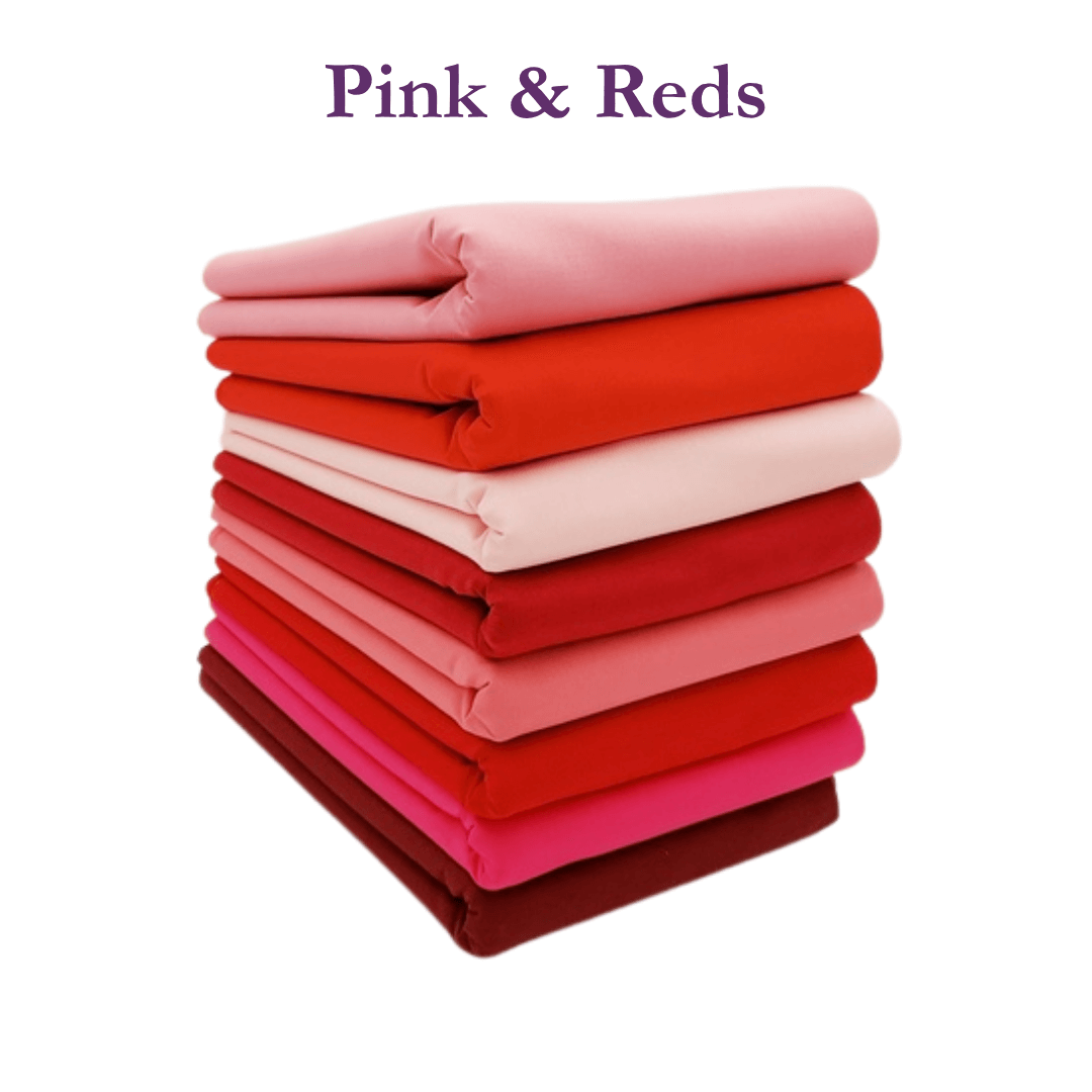 Choice Fabrics Supreme Solids one yard bundle pinks and reds 8 pack