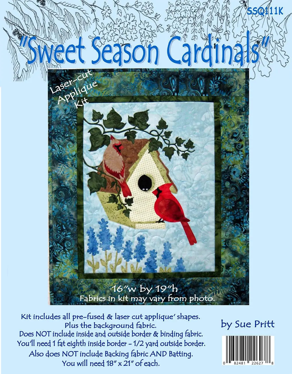 Sweet Season Cardinals Kit - Linda's Electric Quilters