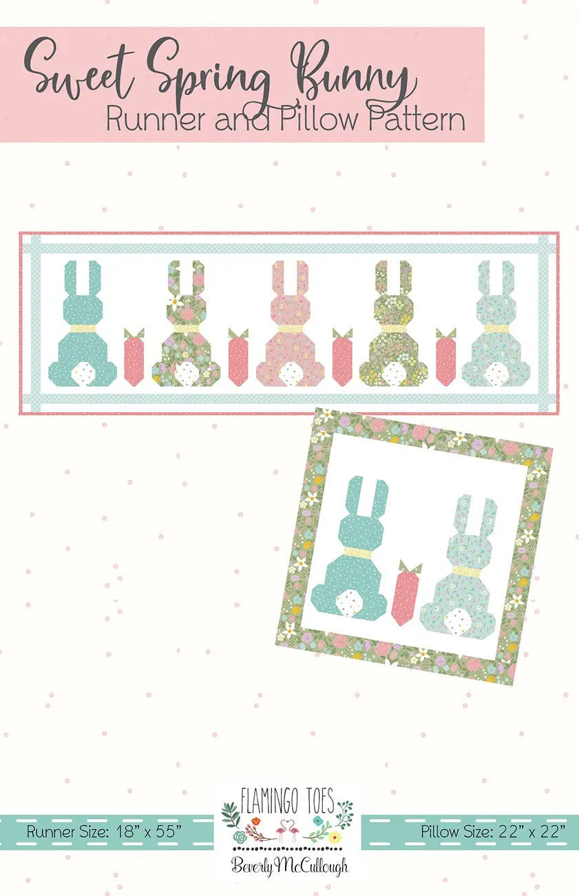 Sweet Spring Bunny Runner and Pillow Pattern - Linda's Electric Quilters