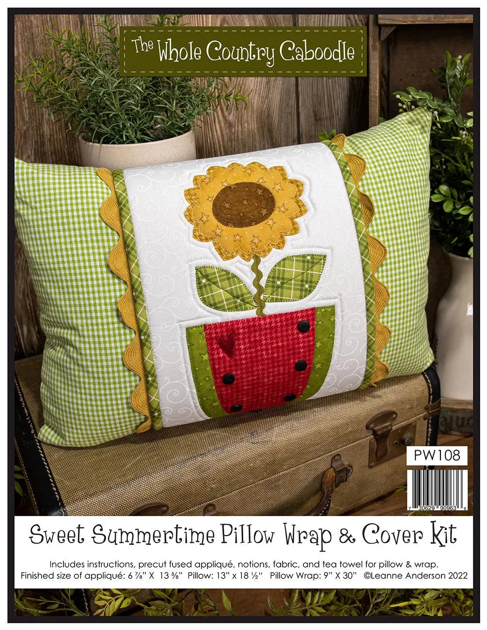 Sweet Summertime Pillow Wrap & Cover Kit - Linda's Electric Quilters