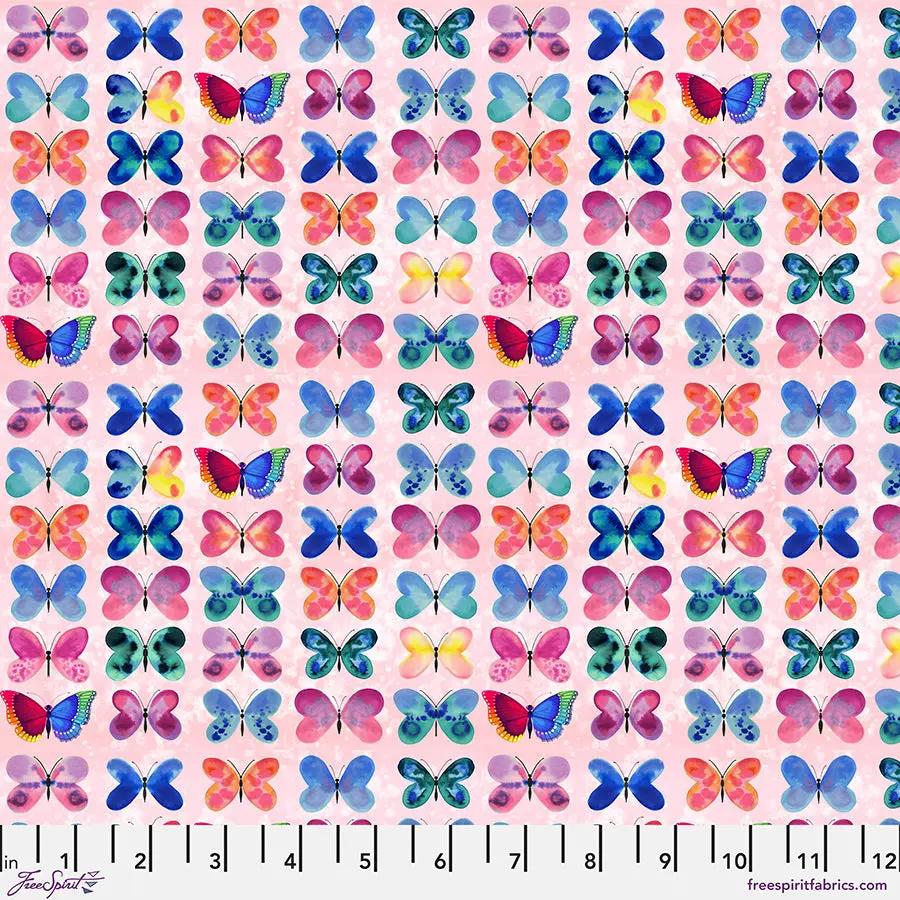 Sweet Wing Love Pink Cotton 44"/45" Fabric Per Yard Free Spirit Fabrics